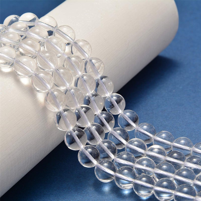 NCB 200PCS 8mm Genuine Clear Quartz Crystals Round Gemstone Beads Jewelry Making Loose Beads (Clear Quartz Crystals, 8mm 200Beads) - Image 3